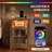Farmhouse Nightstand with Color-Changing LED & 20W Fast Charging, Glass Door Bedside Table with Open Shelf, Night Stand for Bedroom or Living Room-493395325-493395314