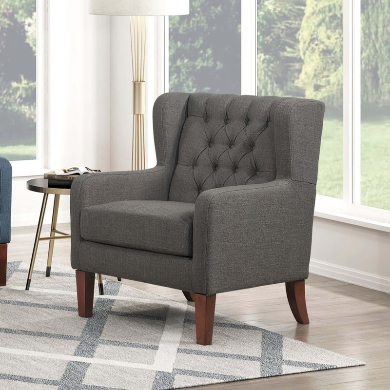 Fauteuil à oreilles classique, Gris foncé