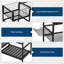 Organisateur de jardin, rangement pour outils de garage robuste avec 6 tablettes et 35 fentes à long manche, organisateurs pour outils autoportants et rangement pour remise de jardin et pelouse