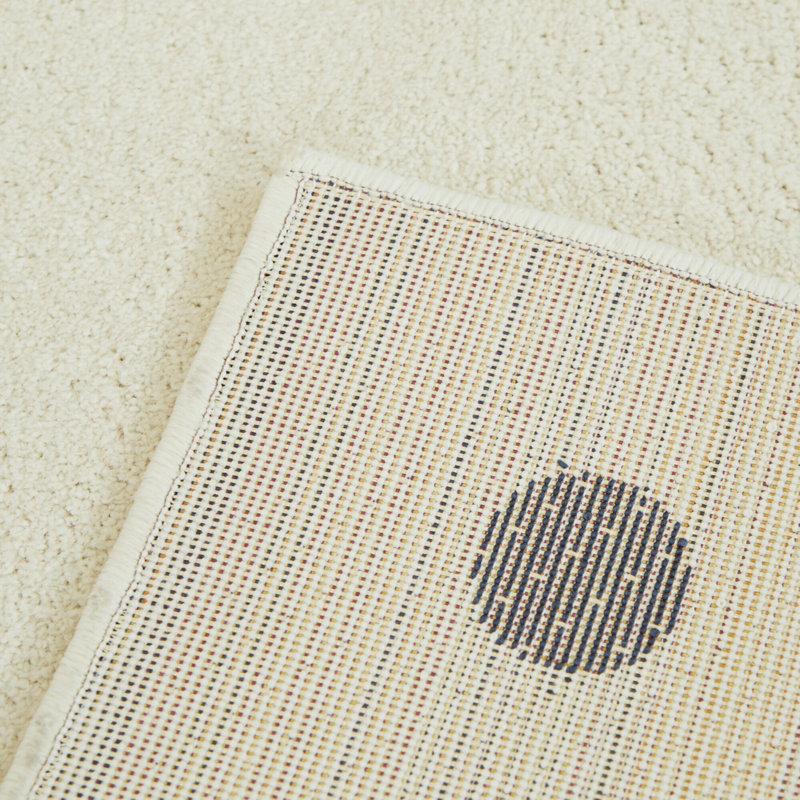 Tapis bleu marine / blanc Lorccan, Rectangle 3 pi 11 po x 5 pi 7 po, Crème