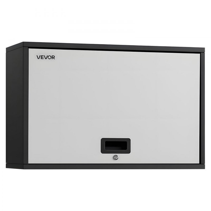 Metal Wall Cabinet, 27.56W x 12.01D x 19.69H Inch, Floating Garage Tool Cabinet with Up-Flip Door and Shelf, 240 lbs Load Capacity, Fit for Garage, Basement, Kitchen, Warehouse Assembly Required