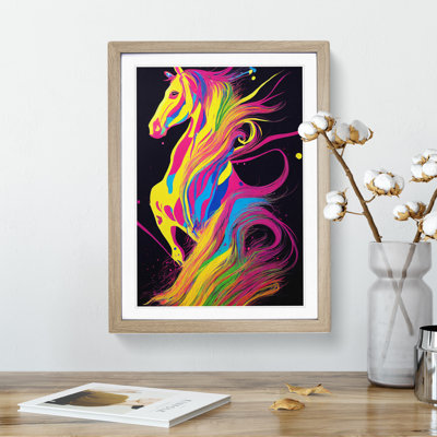 XV1022-4094X Splashed Horse No.4 Abstract - Single Picture Frame Painting