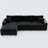 114.5'' Corduroy Couch With 2 Pillows Oversized Sofa L Shaped Sectional Couch With Reversible Chaise-535903899
