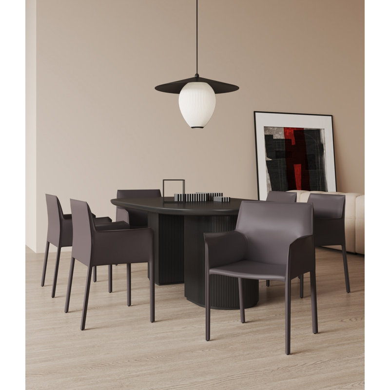Chaise d'appoint Paris en cuir végétalien gris, Gris