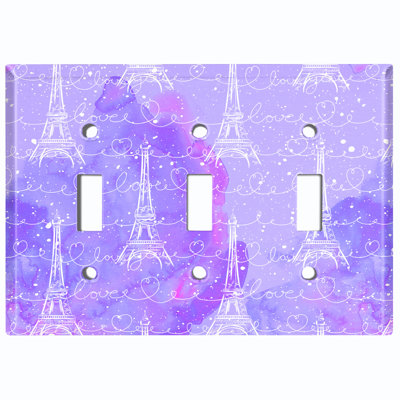 Patterned 3 - Gang Toggle Light Switch Standard Wall Plate