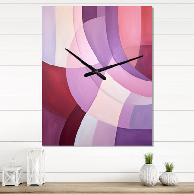 Mauve Motion Abstract Shapes I - Horloges murales formes abstraites
