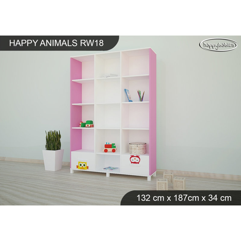187cm H X 132cm W Kids Bookcase, Pink