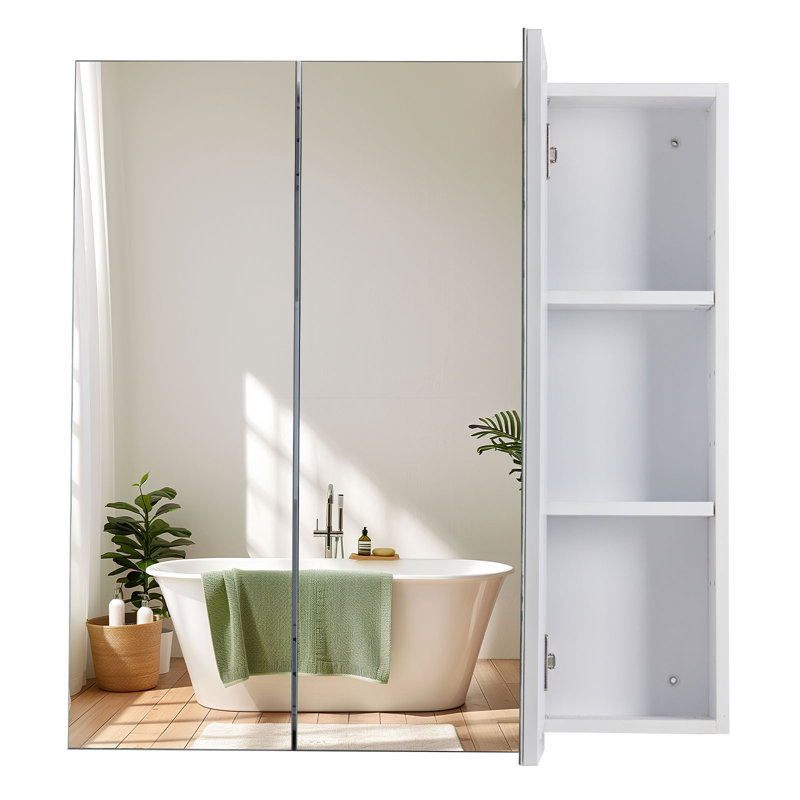 Medicine Mirror Cabinet for Bathroom, Surface and Recessed Mount