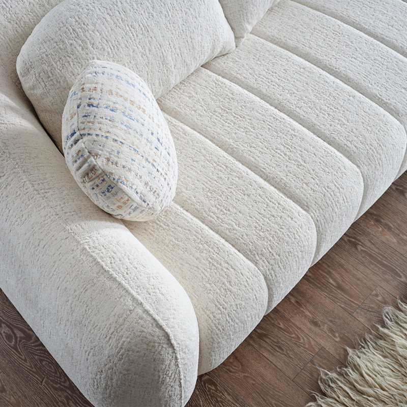 Ensemble de chambre 3 pièces Bandek Chenille, Crème, crème