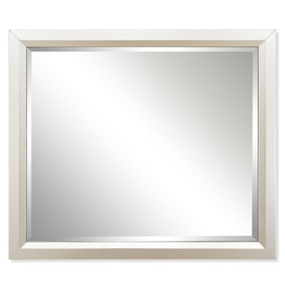 Wood Framed Wall Mounted Dresser Mirror in Cream