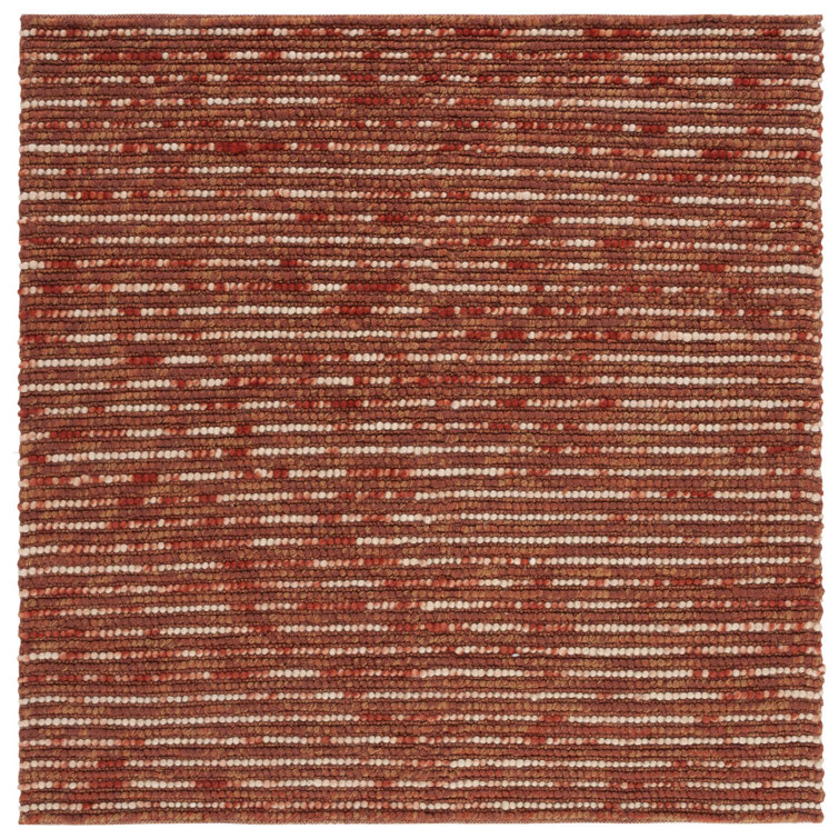 Ferrera Striped Handmade Flatweave Rust Area Rug
