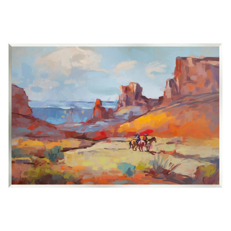 " Canyon Cowboys Painting ", H 10 po x l 15 po x P 0,5 po