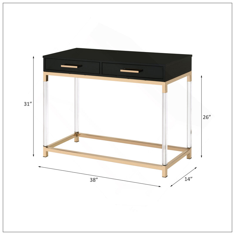 Chic Rectangular Sofa Table With Dual Drawers And Sturdy Construction