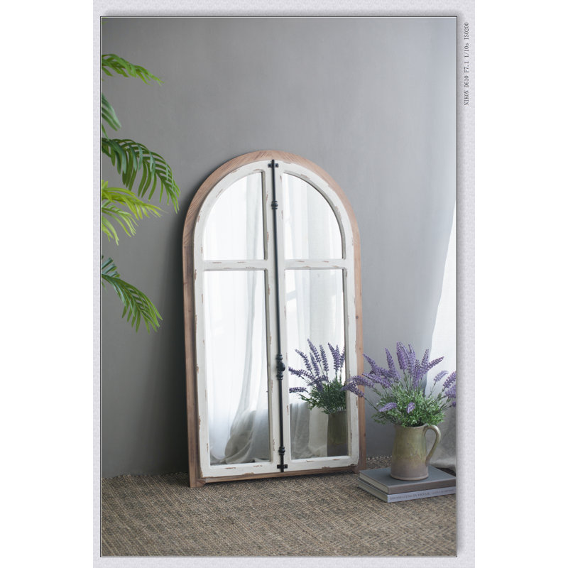 27.5" x 3" x 48" Arch Wood Wall Mirror