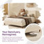 85" Queen Upholstered Platform Bed Frame with  Tall Wingback Headboard, Luxury Velvet Velvet Bed with Walnut Wooden Legs, No Box Spring Needed-129026347