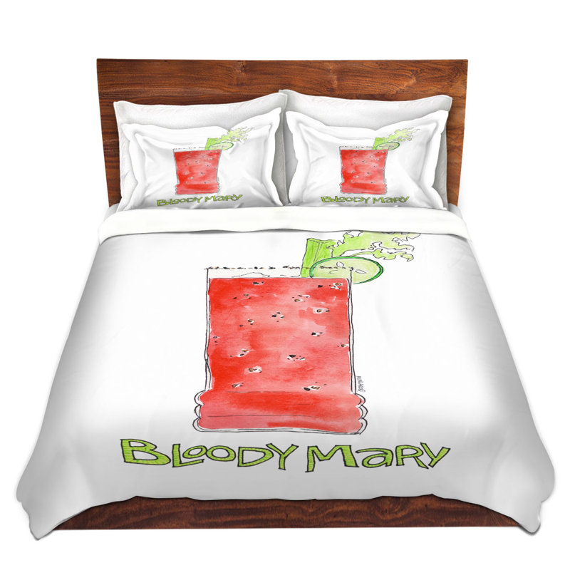  Housses de couette cocktail en microfibre Mary, Housse de couette simple et deux taies décorative