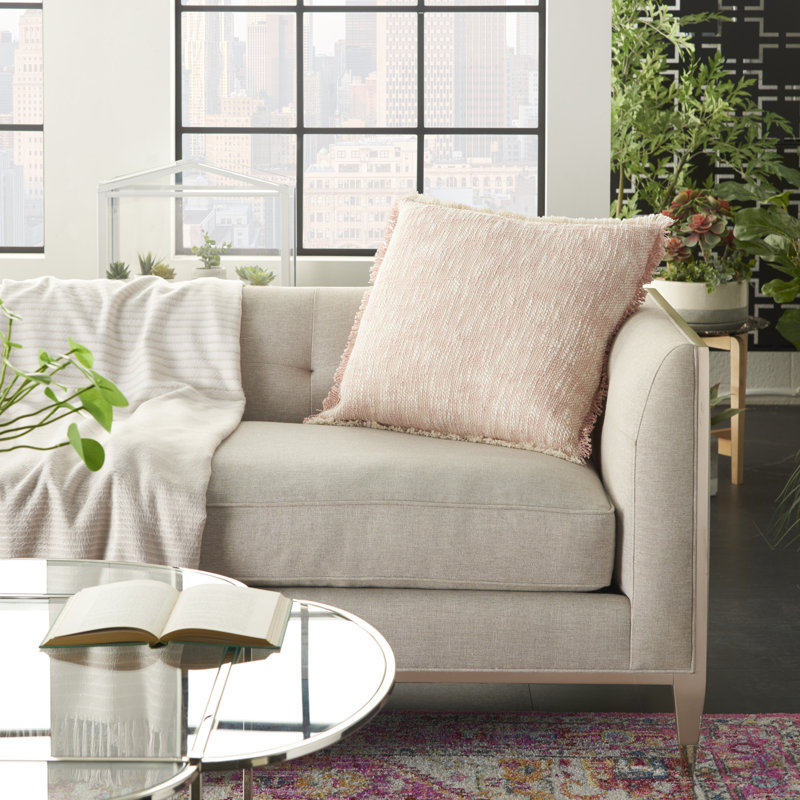  Housse de coussin carré et insert, Rosé
