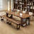Tan Rectangular Solid Wood desk-506415809