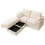 Causeuse modulaire en velours côtelé de 71 po avec rangement sous le siège et repose-pieds, canapé modulaire à assise profonde-1692206227