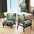 Purple Enchanted Gardens - Velvet Upholstered Abstract Botanicals Accent Chair and Modern Arm Chair