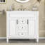 Meuble-lavabo 36 po avec lavabo supérieur, armoire de rangement moderne avec 2 portes à fermeture douce et 2 tiroirs, meuble-lavabo simple-57500462