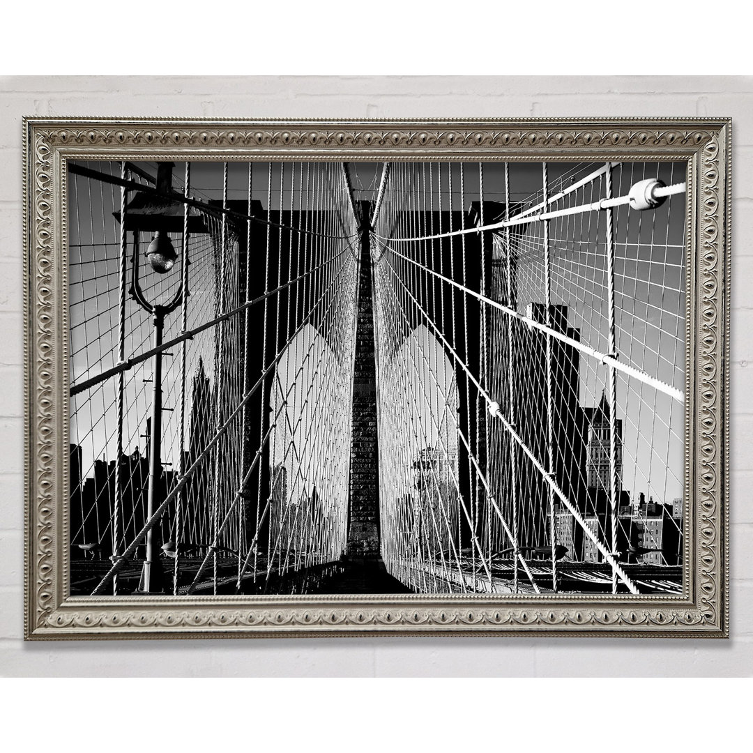 Nyc Brooklyn Bridge Architect B N W - Einzelner Bilderrahmen Kunstdrucke