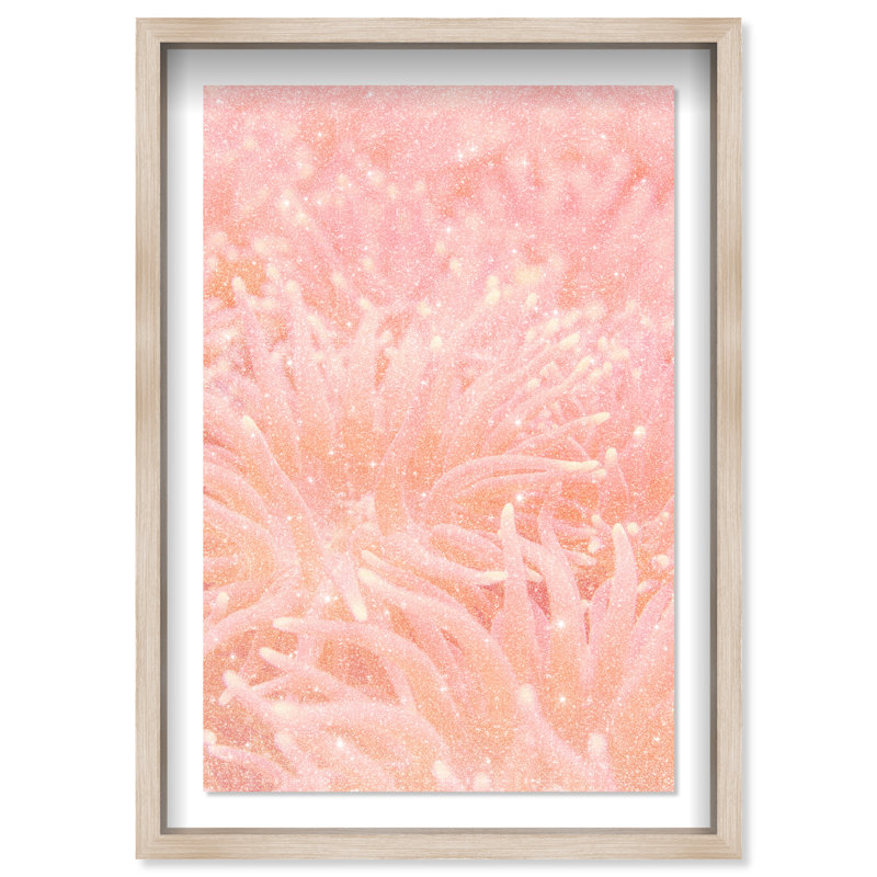Deep Sea Flowers Print by Oliver Gal, 37.5"H x 25.5"W, Natural Oak Shadowbox