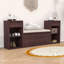 Banc de hall d'entrée avec coussin, compartiments rabattables, tiroirs et tablettes ouvertes-2102305512