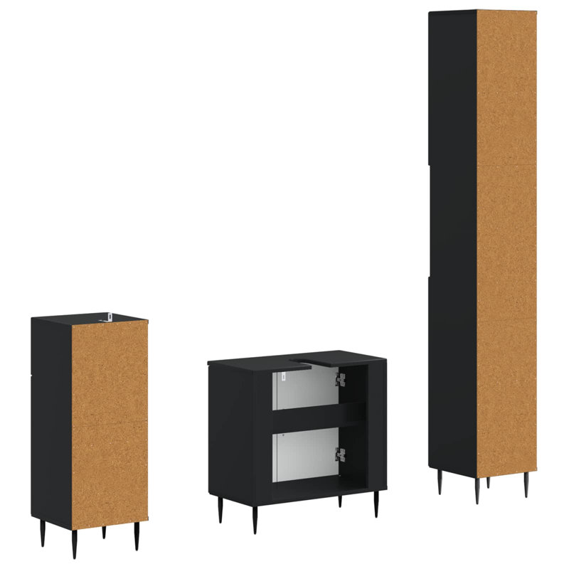 Bathroom Storage Furniture Set, Black