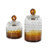 Nelligan Glass Faceted Ombre Geometric Decorative Jars with Diamond Knobs Set-1499132832