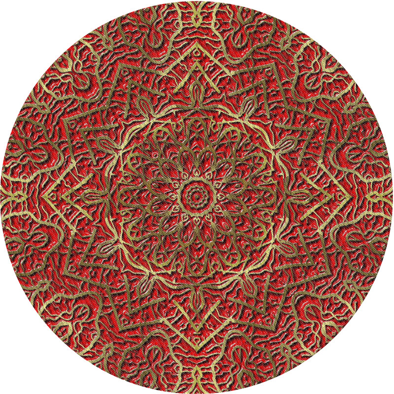 Damask Indoor Rug, Round 4'