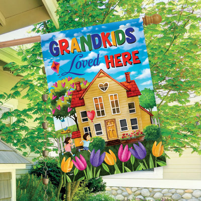 Grandkids Loved Here House Flag