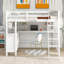 Lit mezzanine en bois massif avec bureau - idéal pour les petites chambres, blanc sécuritaire et facile à monter-45859936