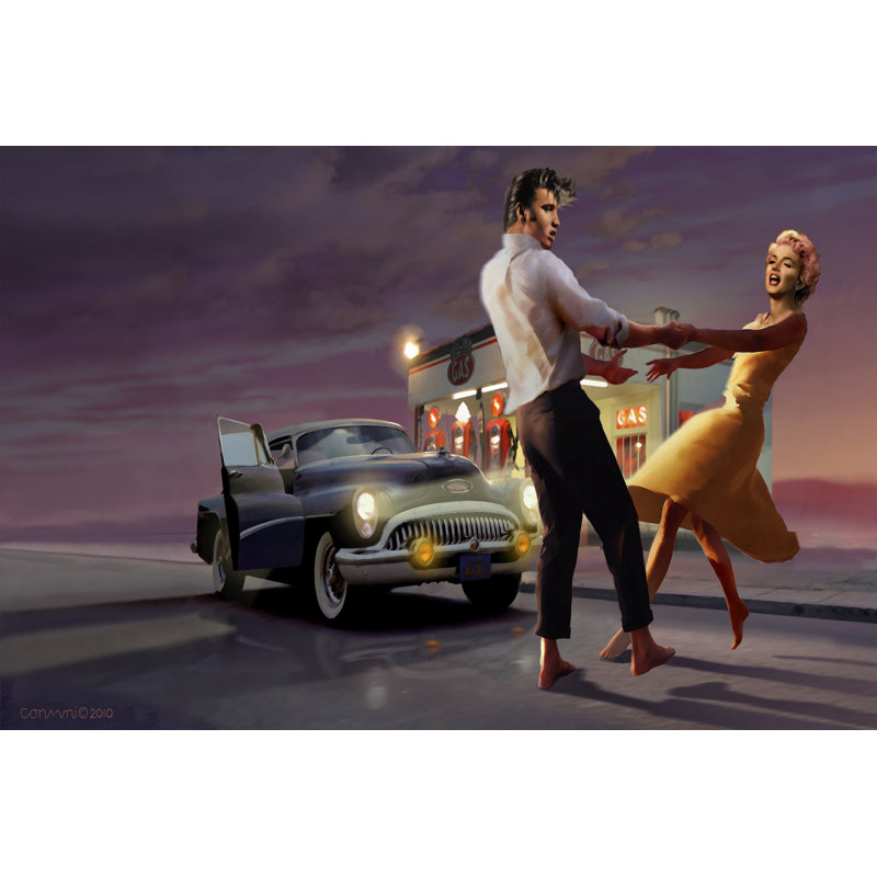 Rendezvous 2 par Chris Consani - peinture sur toile tendue, H 24 po x l 36 po