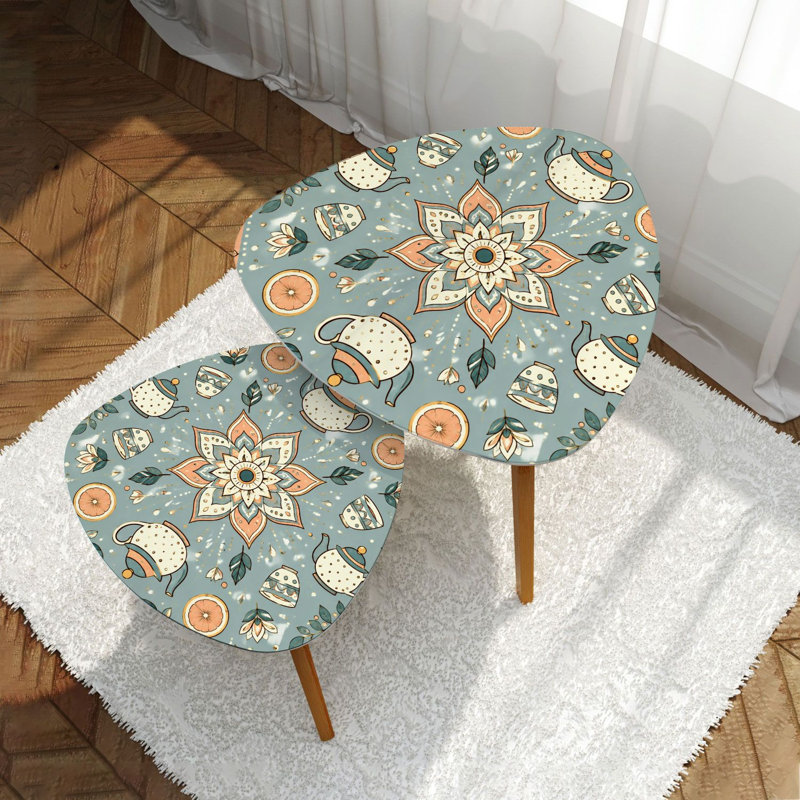 Ensemble de 2 tables basses gigognes Triangle