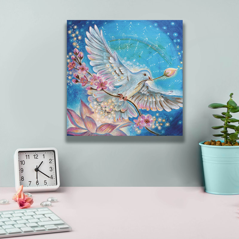  'Messenger Of Peace' by Verena Wild Canvas Wall Art, 12" x 12", 12" H x 12" W