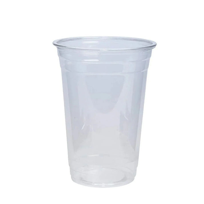 20oz Clear PET Plastic Cups with Wide Hole Dome Lid & Straw: 50 Sets