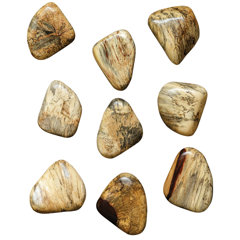 Blue Contemporary Solid Wood Wall Pebble Decor Set