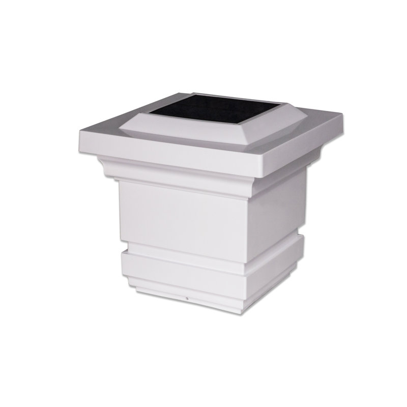 Classy Cap Solar Powered Integrated LED 4" x 4" Fence Post Cap Light, White