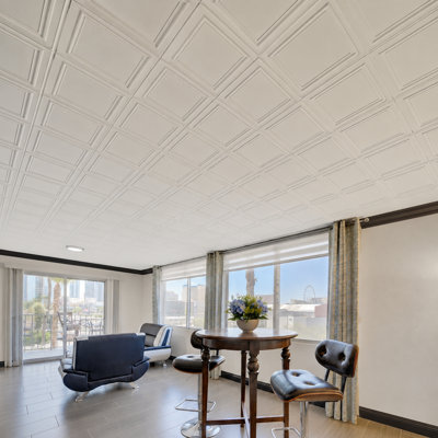 Styrofoam Glue-Up Ceiling Tiles, Pack of 24 (65 sq.ft.)