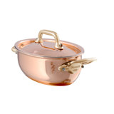 Mauviel M'minis Stainless Steel Oval Stewpan With Lid, 0.42-Qt