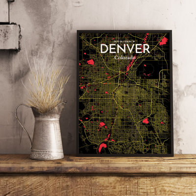 Denver City Map - No Frame Print