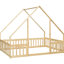 Lit de garde-corps en forme de maison avec fabrication en pin naturel-1306747475