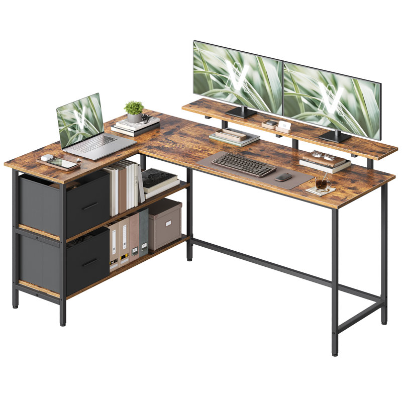 Modular L-Shaped Steel Computer Desk