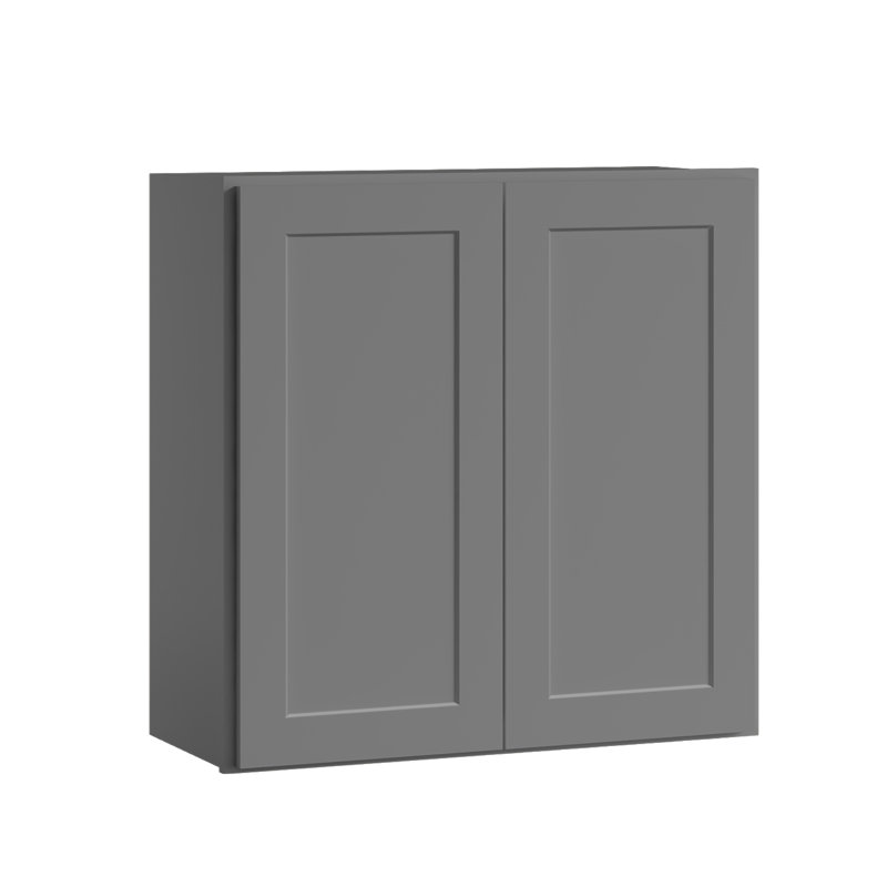 Meuble mural standard HOMEIBRO Cozy Design, 30 po L x 12 po P x 24 po H, en contreplaqué gris Shaker, prêt à assembler