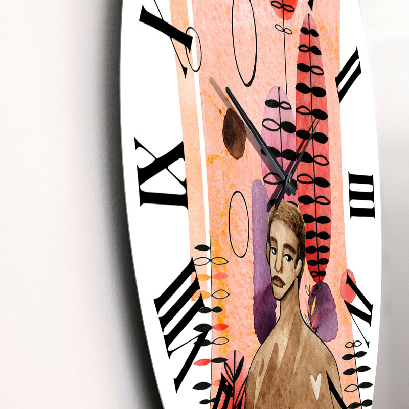 Afro-américain dans un style moderne et futuriste - horloge murale Americana, Moyen