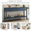Table de ferme avec 3 tiroirs, console peinte avec tablette inférieure et poignées en fer, table de canapé minimaliste-1641090868