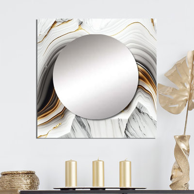 Huipio - Grand miroir mural carré abstrait pour chambre à coucher