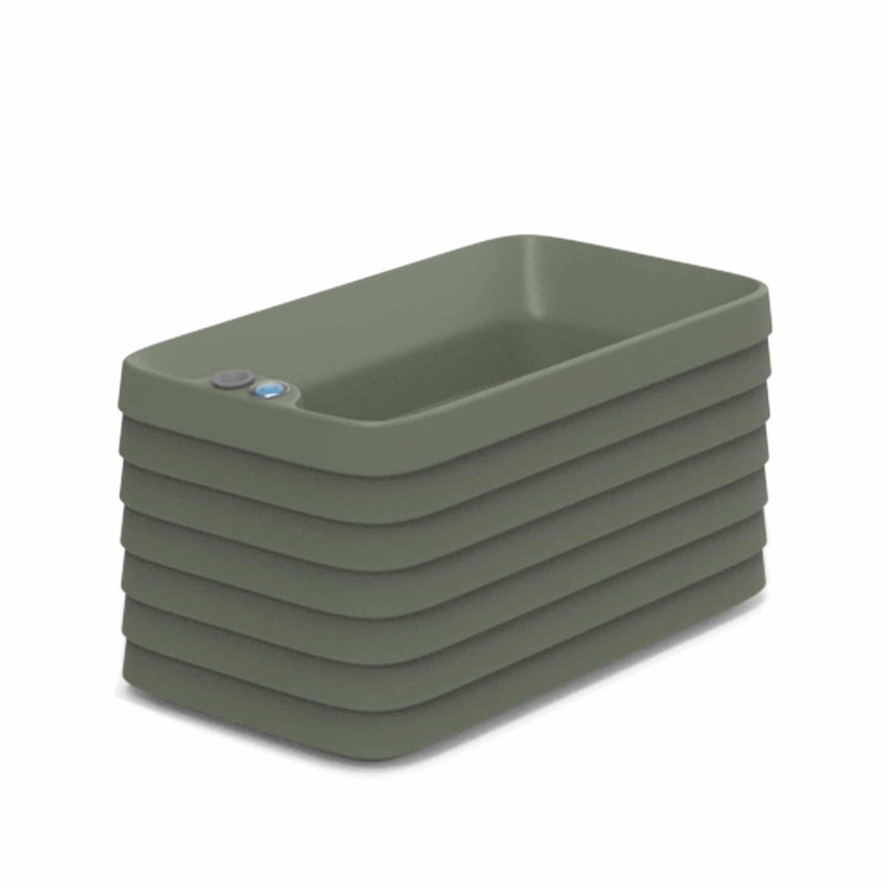 Slat TruDrop Self Watering Window Box Planter, Green, 12'' H x 23'' W x 13'' D