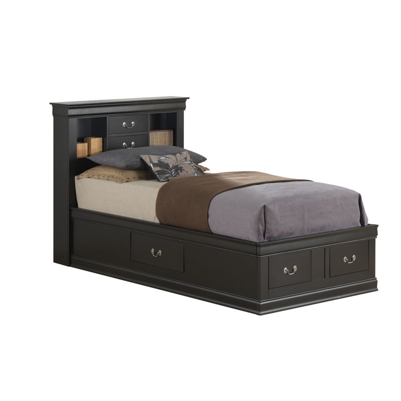 Citronelle Bookcase Storage Bed, Twin, Black